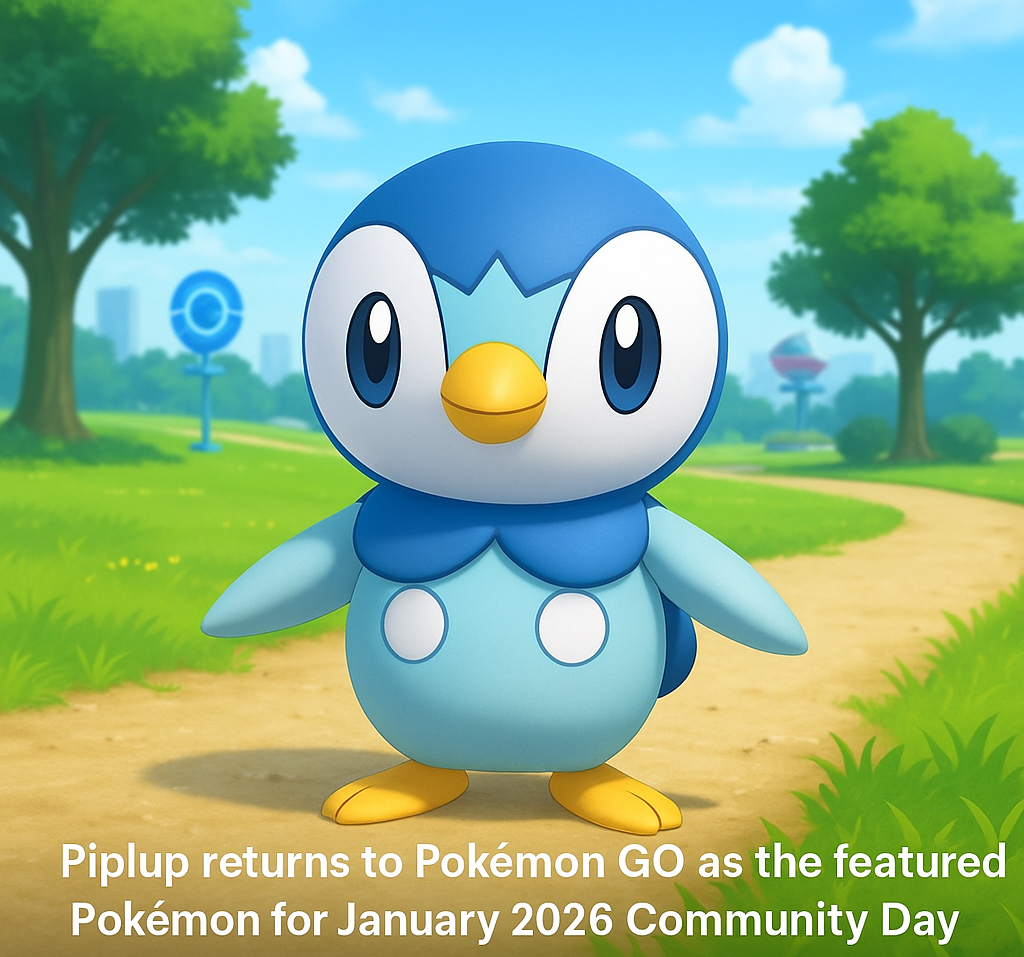 Piplup featured during Pokémon GO January 2026 Community Day Classic event, highlighting boosted spawns and special gameplay bonuses.