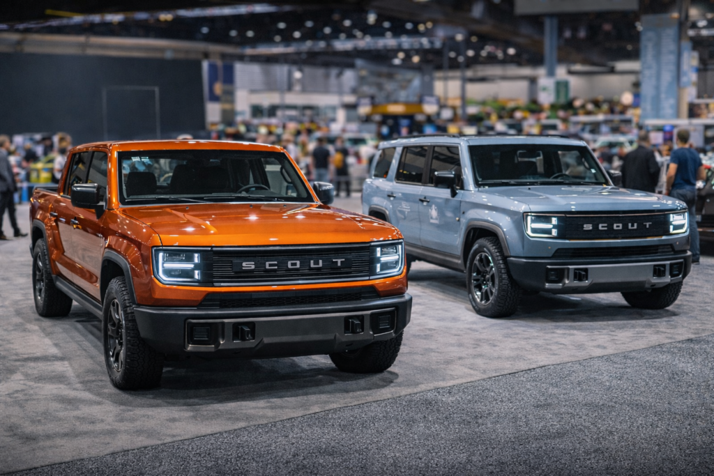 Scout Motors electric truck concept highlighting direct-to-consumer sales strategy in the U.S.