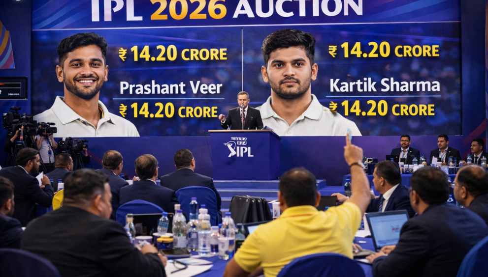IPL 2026 auction sees record bids for uncapped Prashant Veer and Kartik Sharma