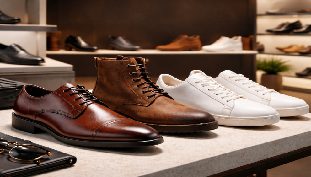Kenneth Cole men’s footwear collection featuring oxfords boots and sneakers