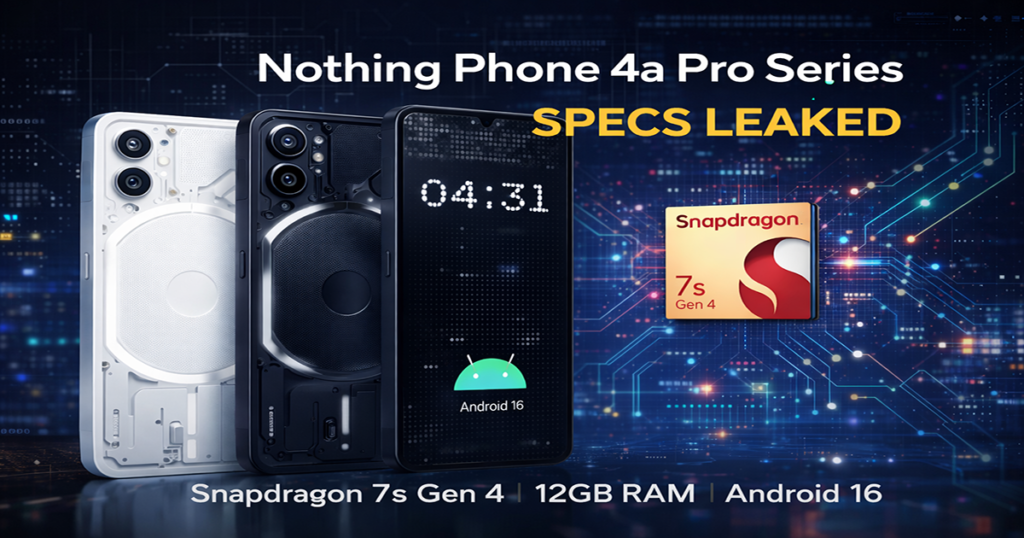 Nothing Phone 4a Series with Snapdragon 7s Gen 4 and Android 16
