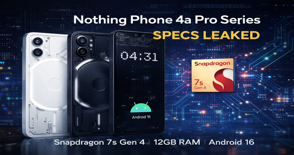 Nothing Phone 4a Series with Snapdragon 7s Gen 4 and Android 16