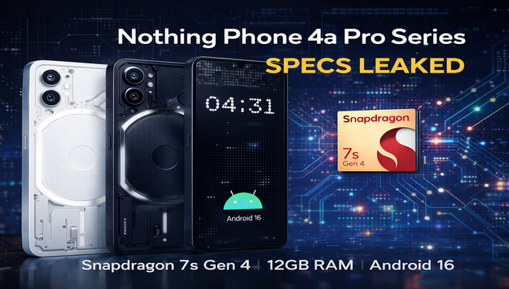 Nothing Phone 4a Series with Snapdragon 7s Gen 4 and Android 16