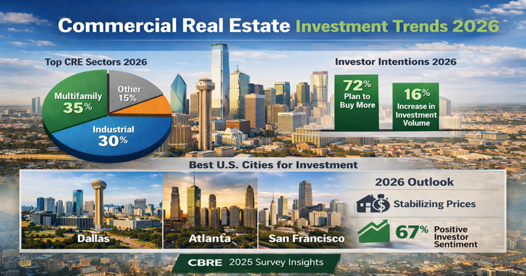 Commercial real estate investors analyzing 2026 investment data