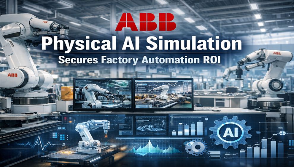 ABB physical AI Simulation in smart manufacturing environment