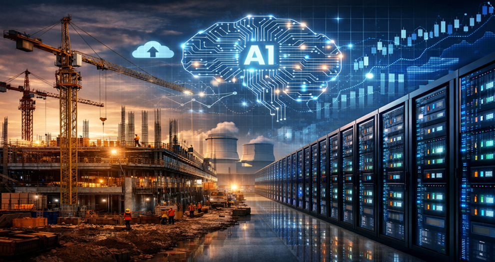 AI-driven data center construction with hyperscale infrastructure and high-performance computing systems