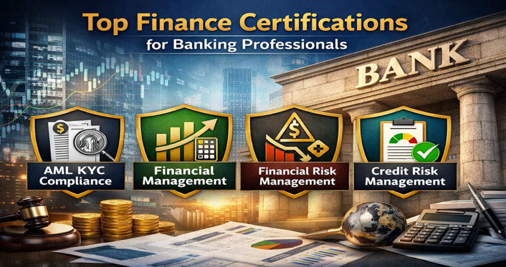 AML KYC Compliance Certification, Financial Management Certification, Financial Risk Management Certification and Credit Risk Manager Certification for banking and finance professionals
