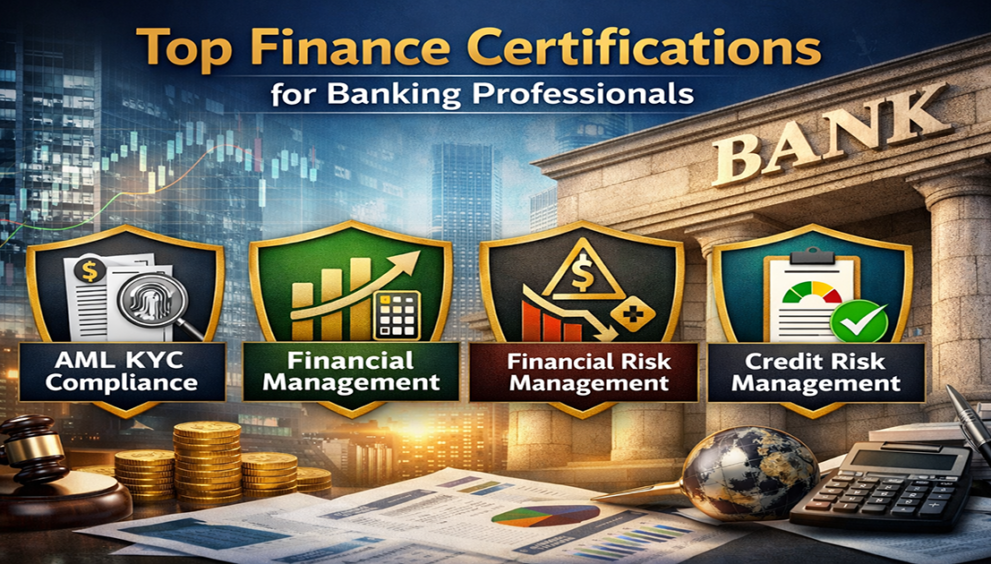 AML KYC Compliance Certification, Financial Management Certification, Financial Risk Management Certification and Credit Risk Manager Certification for banking and finance professionals