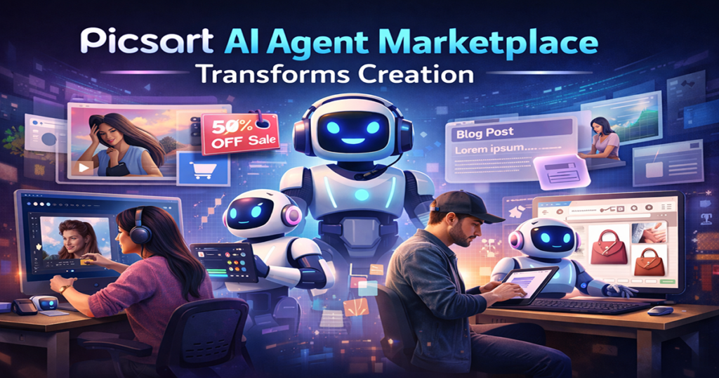 Picsart AI Agent Marketplace interface for automating creative workflows