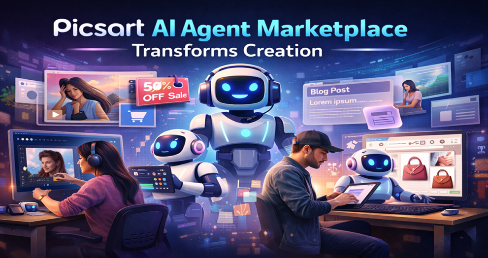 Picsart AI Agent Marketplace interface for automating creative workflows