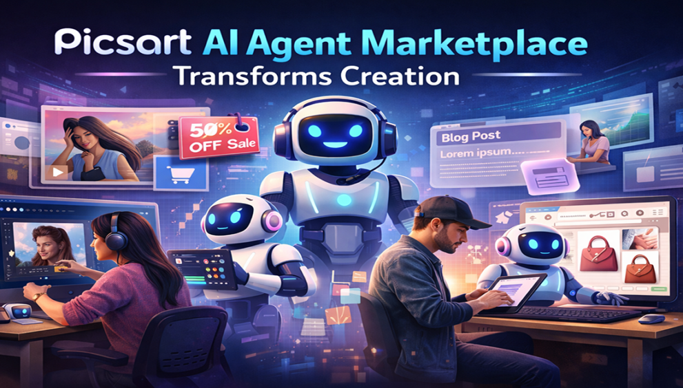 Picsart AI Agent Marketplace interface for automating creative workflows