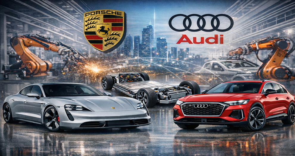 Porsche Audi collaboration showcasing EV platform and manufacturing synergy