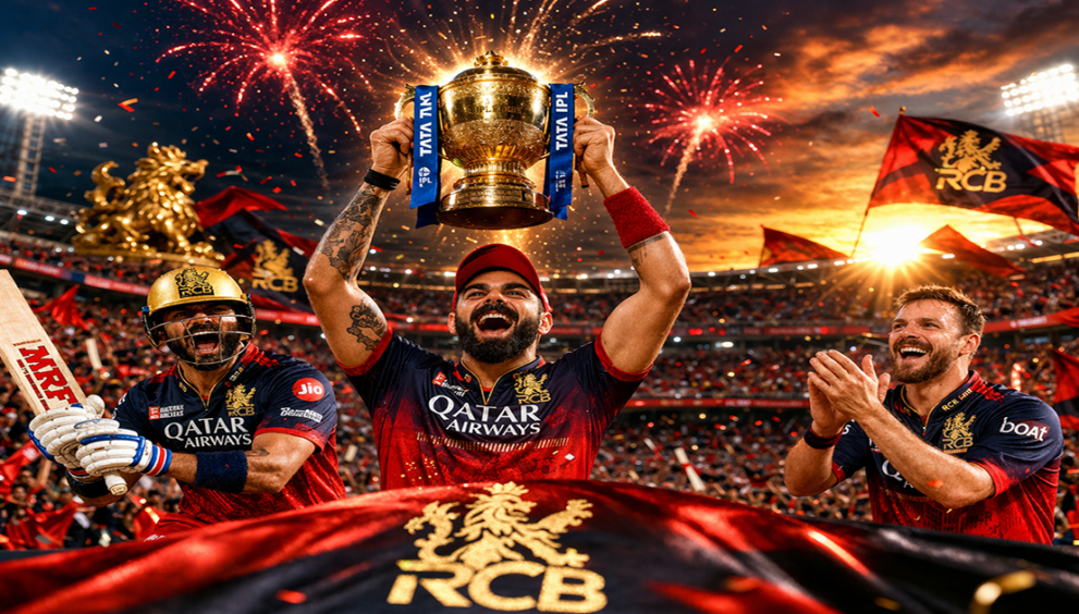 RCB IPL 2026 team celebrating victory in Indian Premier League stadium