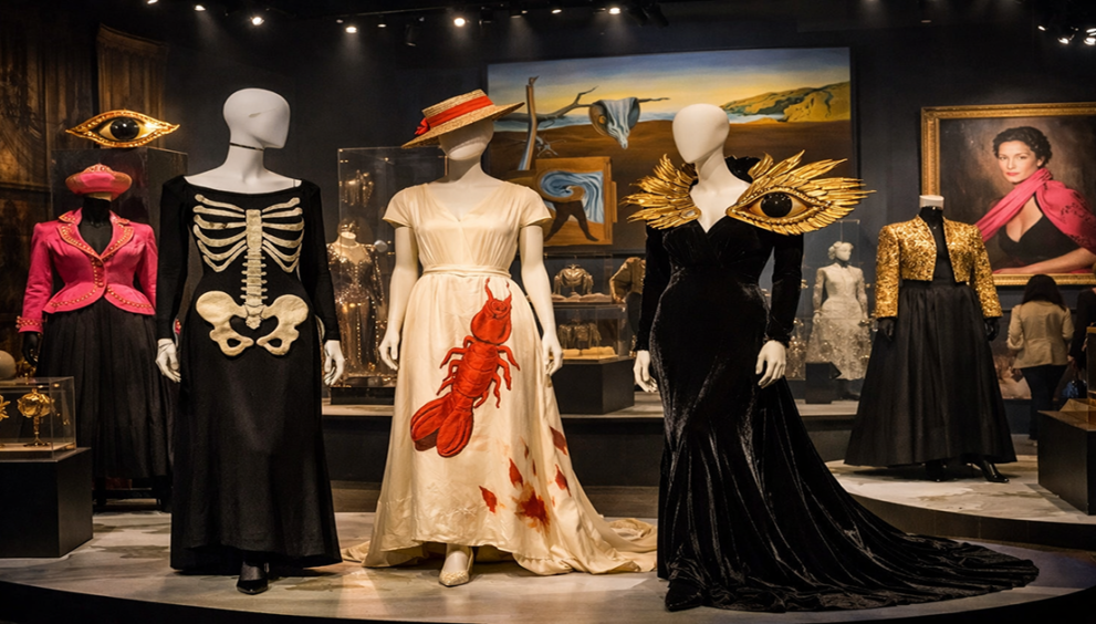 Elsa Schiaparelli surreal couture displayed in museum exhibition