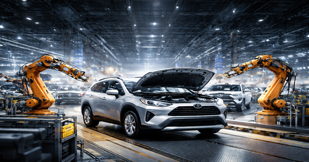Toyota production decline due to RAV4 changeover impact on automotive manufacturing